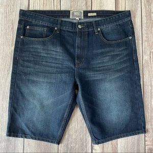 MBX Mens Slim Denim Blue Jean Shorts Size 38 Hip Hop Denim Wear 38x11 EUC